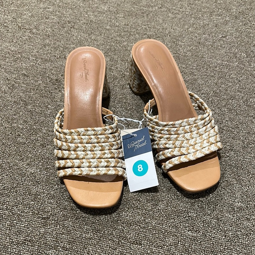Universal Thread Tan Heels with Braided Design